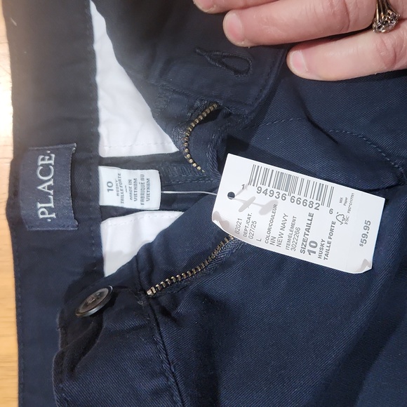 3 PAIR SHORTS-HUSKY UNIFORM - SZ 10-Boys - Childrens Place - Navy Blue Chino - Picture 2 of 5